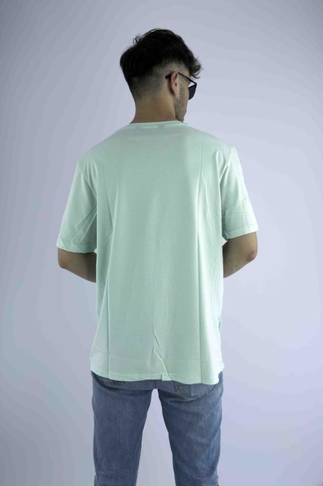 Erkek Su Yeşili Oversize Mood T-shirt Cırt Cırtlı Değiştirilebilir Mood Sticker