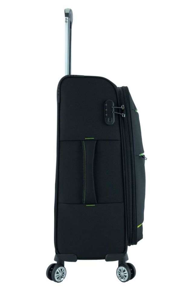 ES Polo Orta Boy 4 Teker Kumaş Valiz Siyah 2084