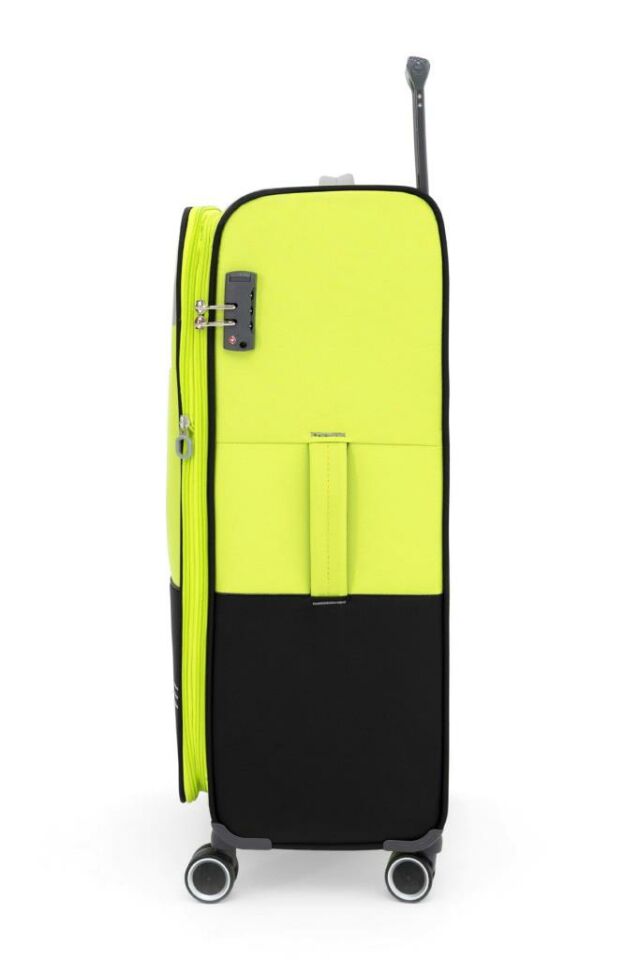 Pierre Cardin Ultra Light Hafif Lüx Kumaş 2'li Valiz Seti Büyük Boy - Kabin Boy Lime PC8200