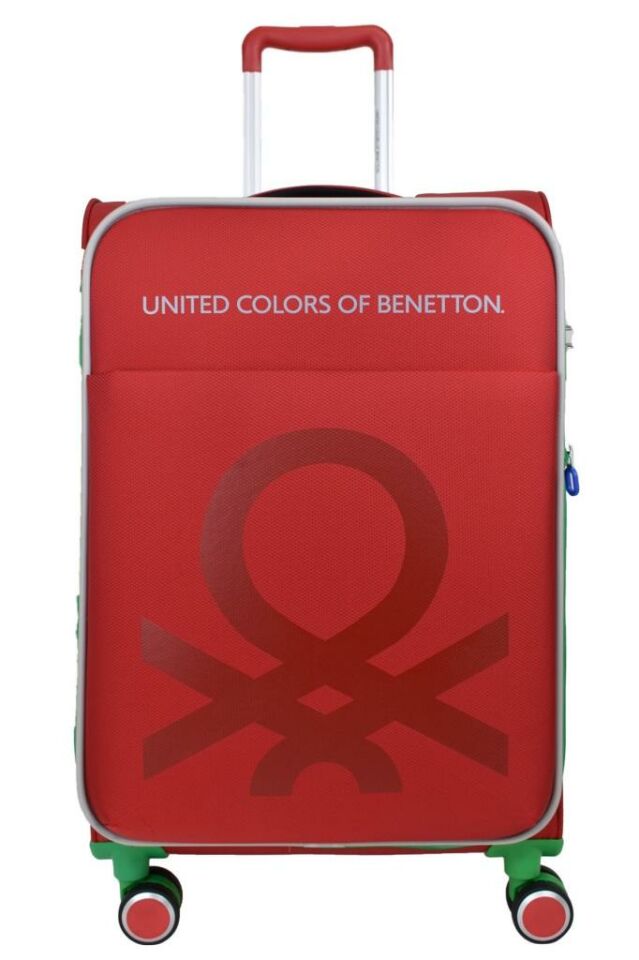 Benetton Büyük ve Orta 2'li Valiz Seti Ultra Light Hafif Kumaş Valiz Kırmızı Bnt2200