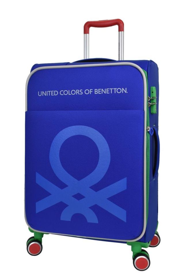 Benetton Orta ve Kabin 2'li Valiz Seti Ultra Light Hafif Kumaş Valiz Saks Mavi Bnt2200