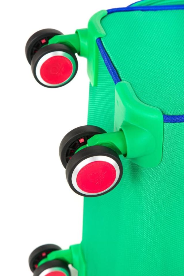 Benetton Büyük ve Orta 2'li Valiz Seti Ultra Light Hafif Kumaş Valiz Yeşil Bnt2200