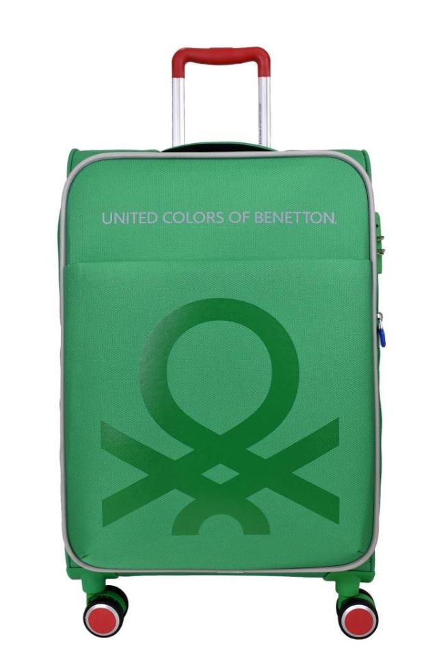 Benetton Orta ve Kabin 2'li Valiz Seti Ultra Light Hafif Kumaş Valiz Yeşil Bnt2200