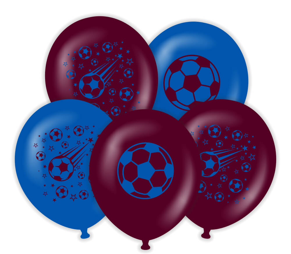 12'' Top Baskılı Bordo-Mavi Balon 25'li