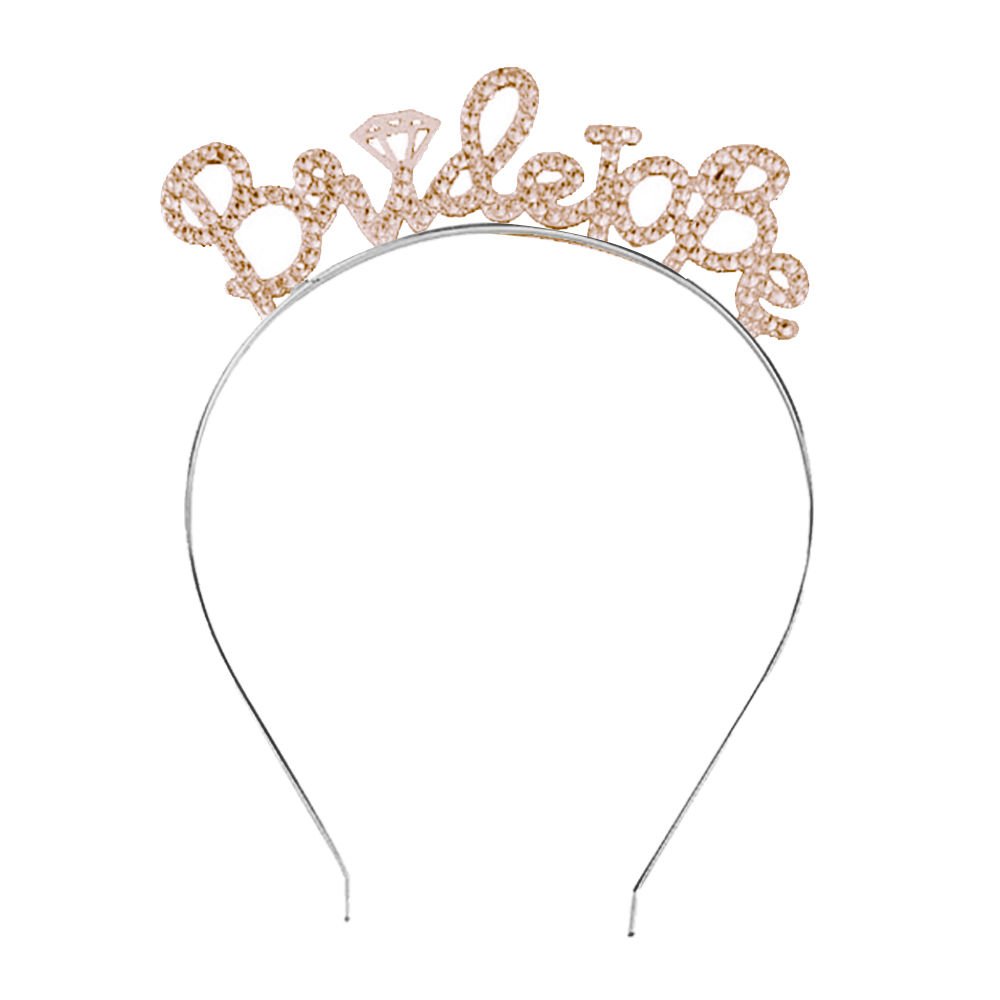 BRİDE TO BE METAL TAÇ ROSE GOLD TAŞLI
