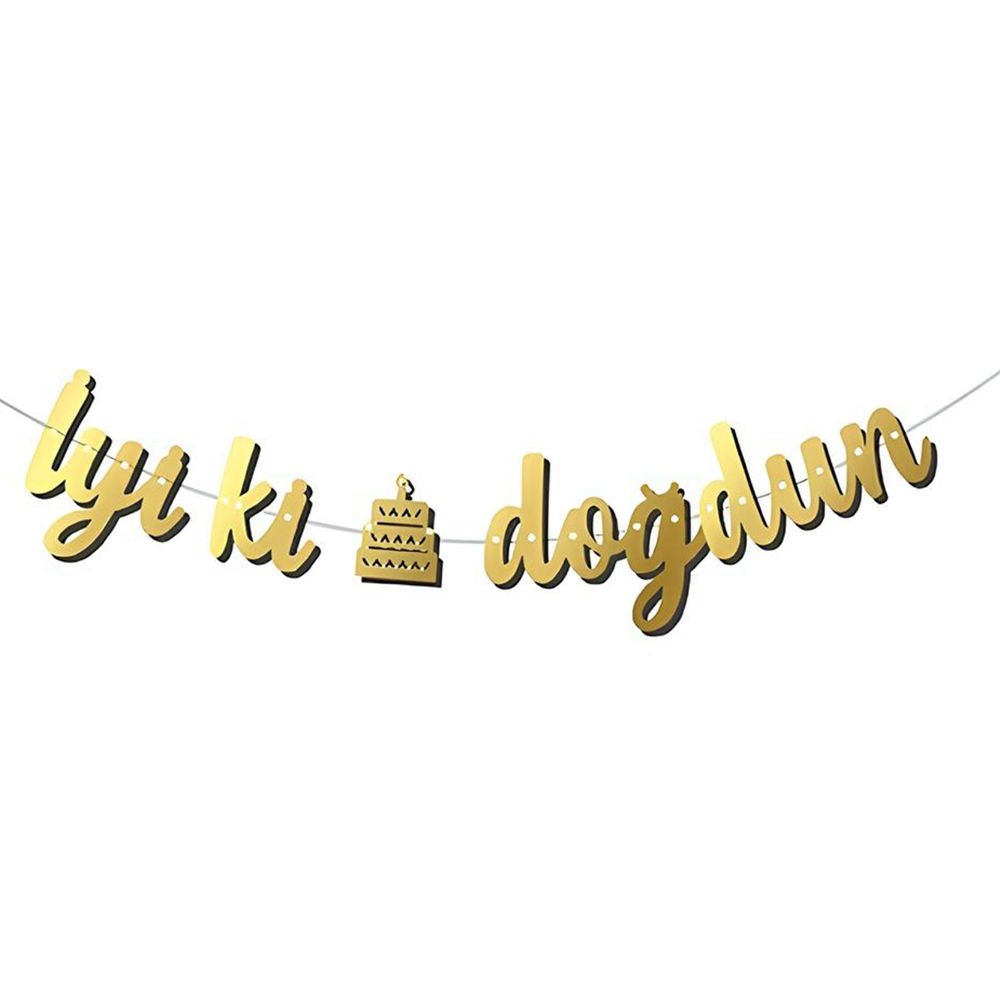 KALİGRAFİ BANNER İYİ Kİ DOĞDUN GOLD