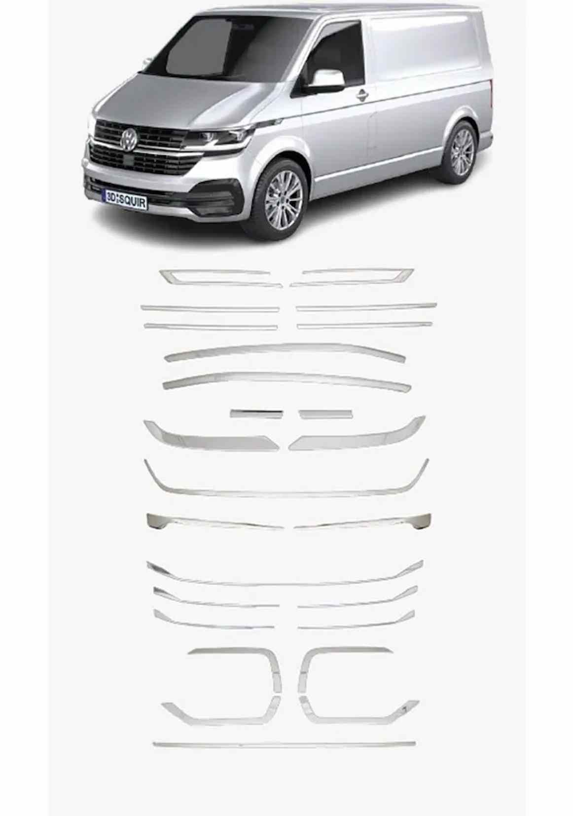 Volkswagen T6 Uyumlu Paslanmaz Full Krom Set