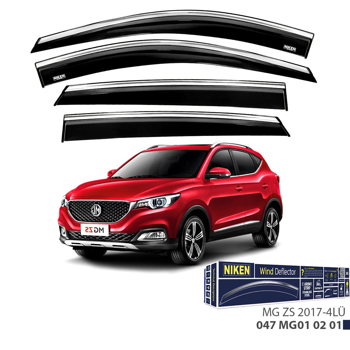 Mg Zs Kromlu Cam Rüzgarlığı Niken 2017+ sonrası uyumlu