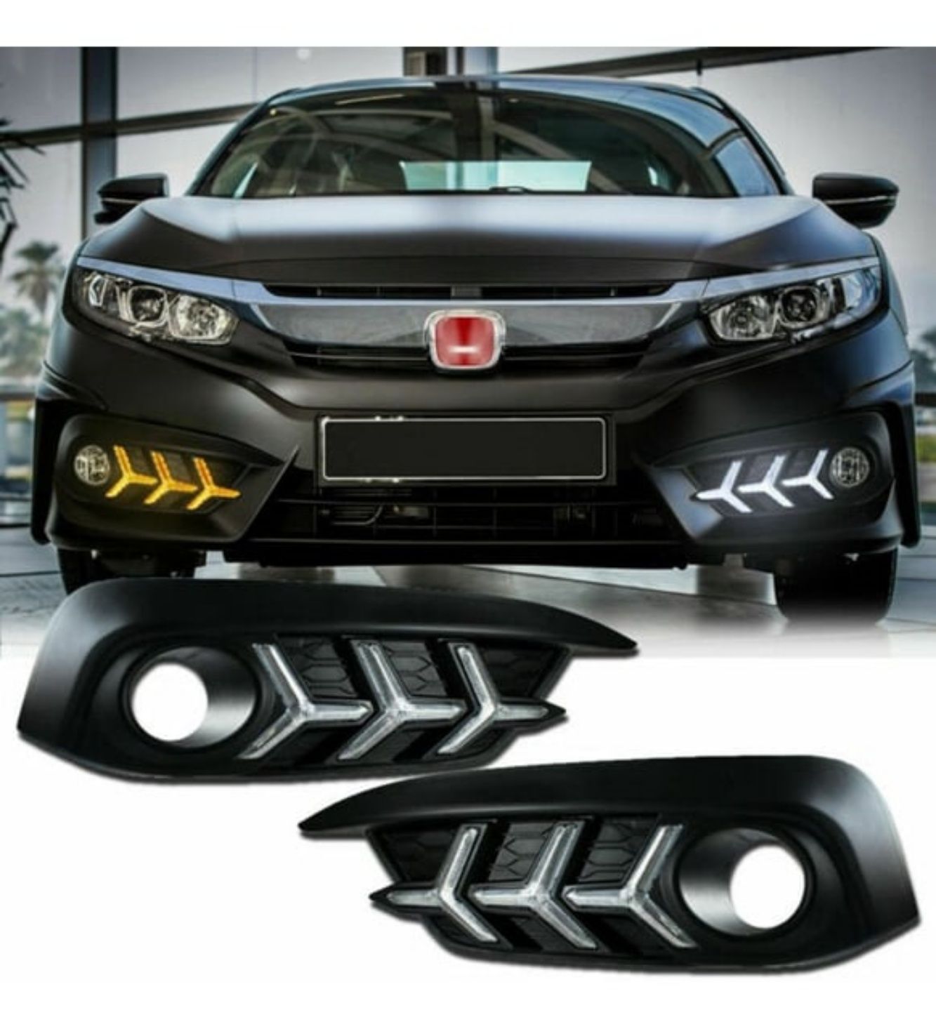 Honda civic fc5 sis lambası farı gündüz led ağaç dizayn 2016-2019 arası uyumlu