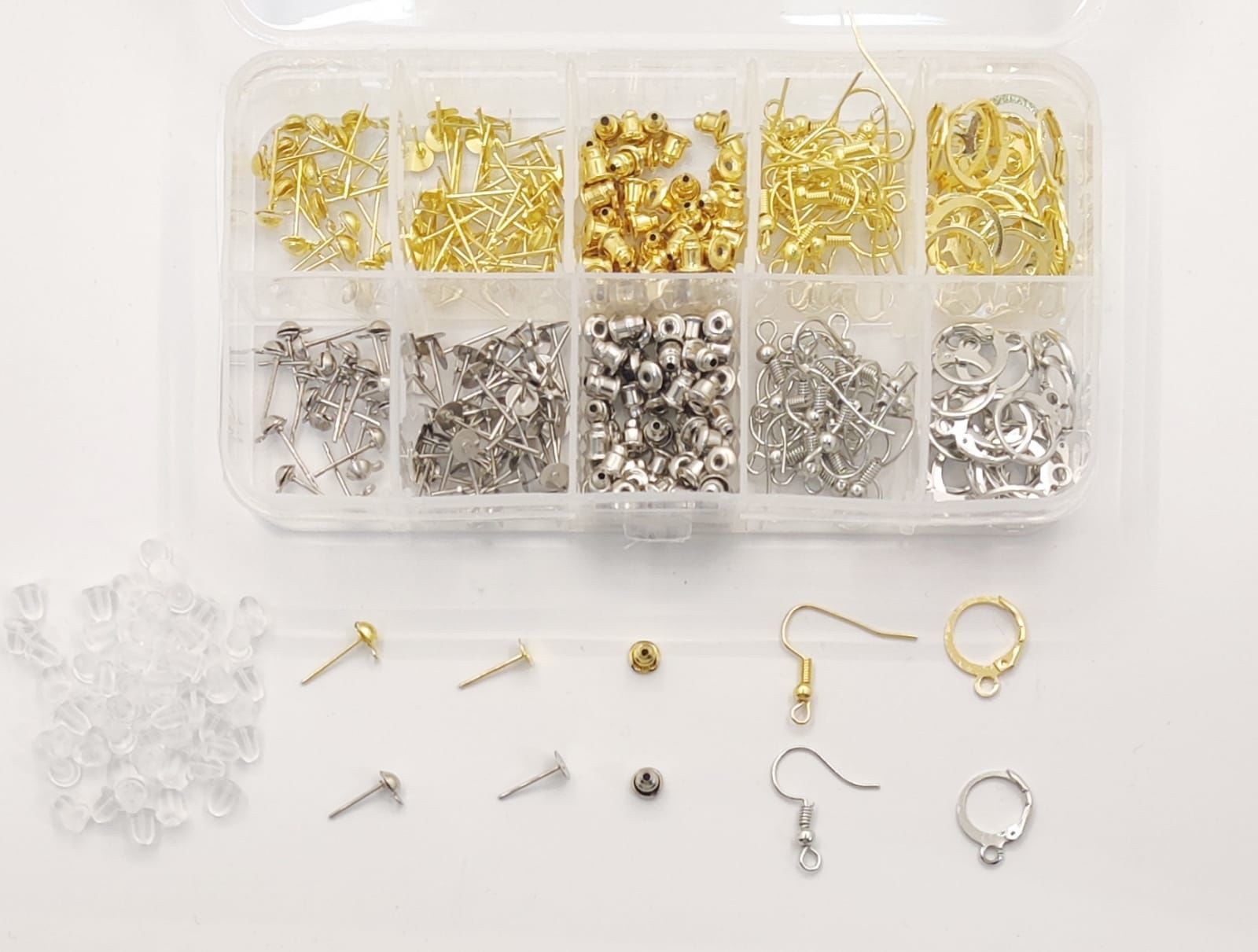420 Parça Gold ve Gümüş Küpe Yapım Seti Takı Malzemeleri