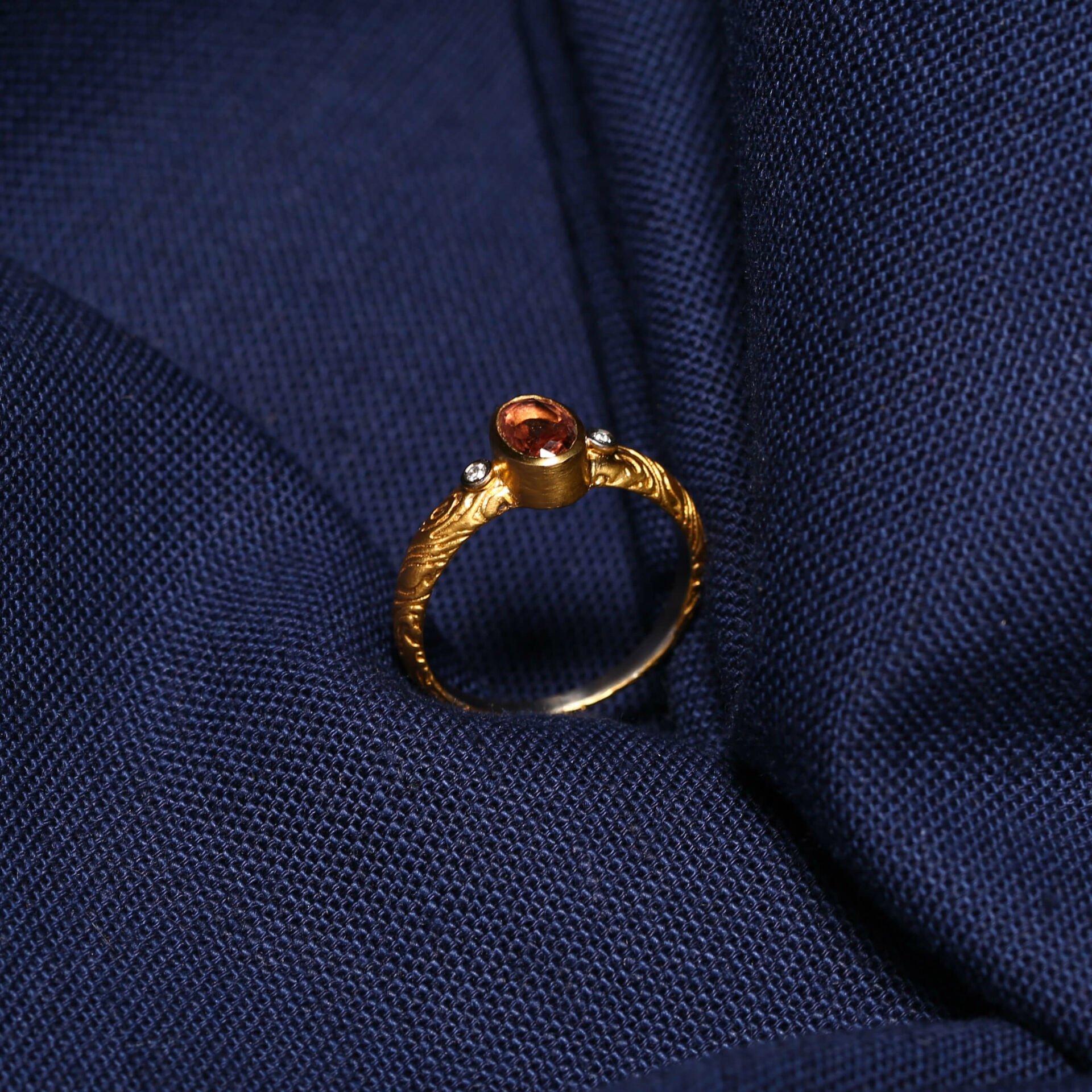 Red Oval Zultanite Ring