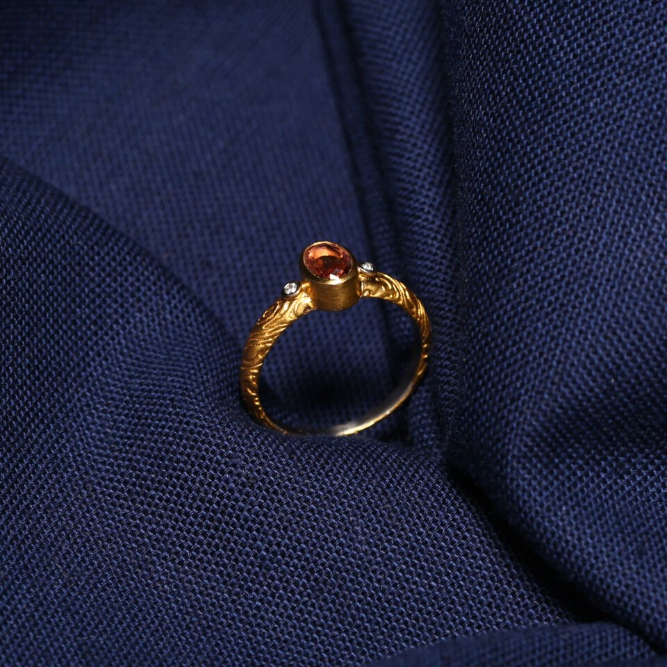 Red Oval Zultanite Ring