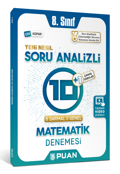 Puan Yayınları 8. Sınıf LGS Matematik Soru Analizli 10+1 Deneme