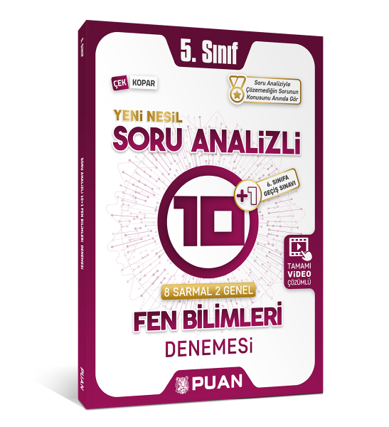 Puan Yayınları 5. Sınıf Fen Bilimleri Soru Analizli 10+1 Deneme