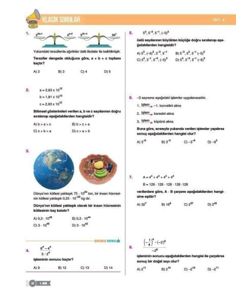 Sınav Yayınları 8. Sınıf LGS Matematik 24 Adımda Özel Konu Anlatımlı Soru Bankası