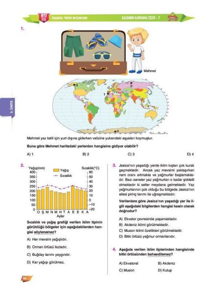 Sınav Yayınları 6. Sınıf Sosyal Bilgiler Soru Bankası