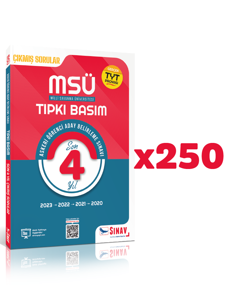 Sınav Yayınları MSÜ Tıpkı Basım Son 4 Yıl Çıkmış Çözümlü Sorular (2020-2023) 250'li Paket