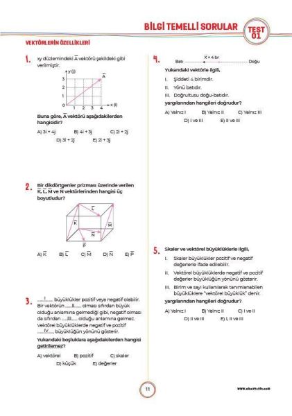 Sınav Yayınları 11. Sınıf Fizik Soru Bankası