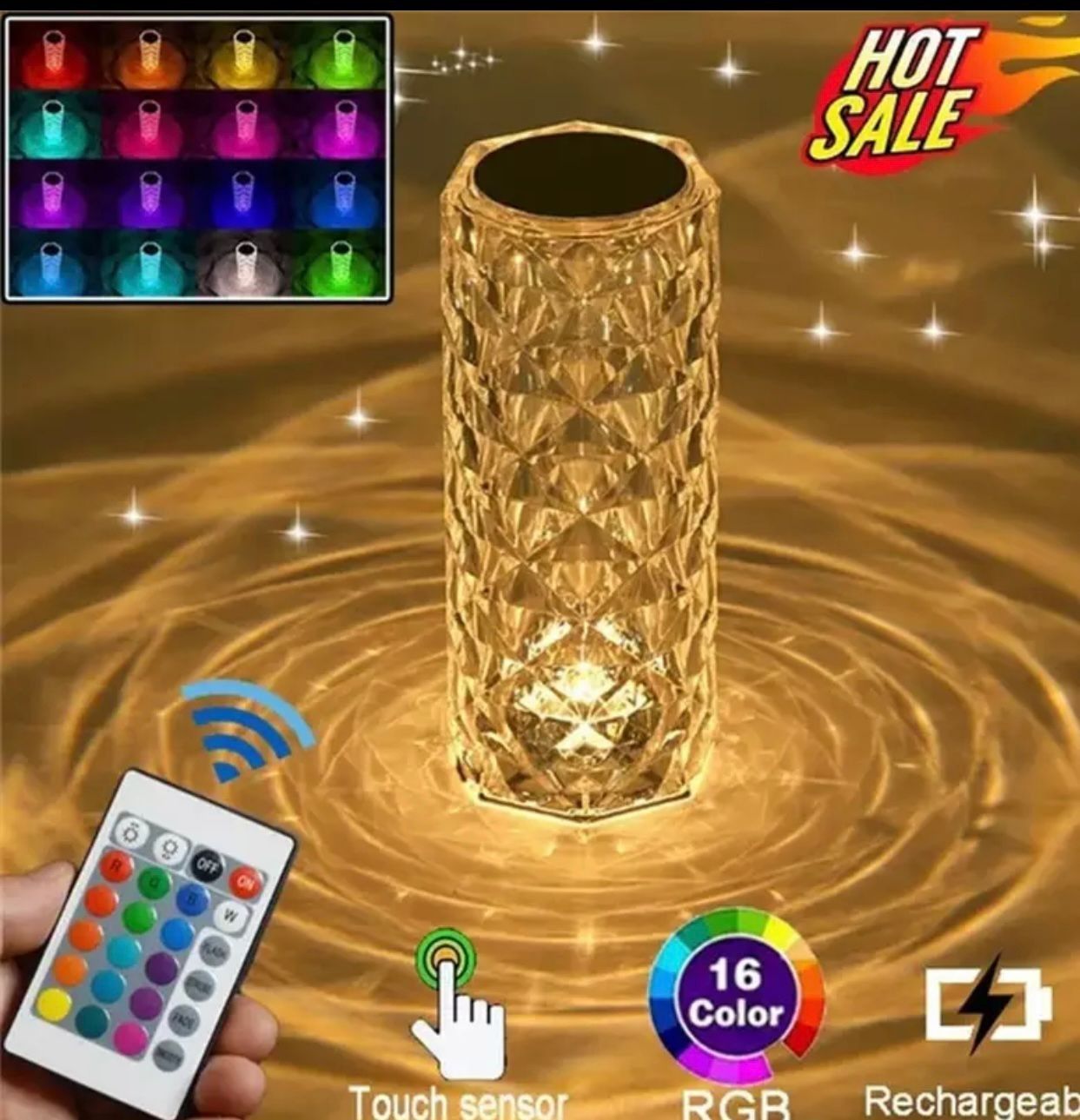 Kristal Led Masa Lambası Dokunmatik