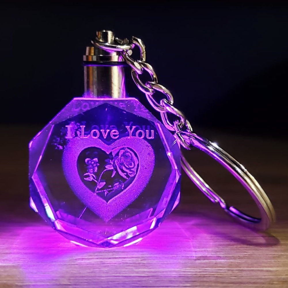 Renk Değiştiren I Love you Işıklı Anahtarlık