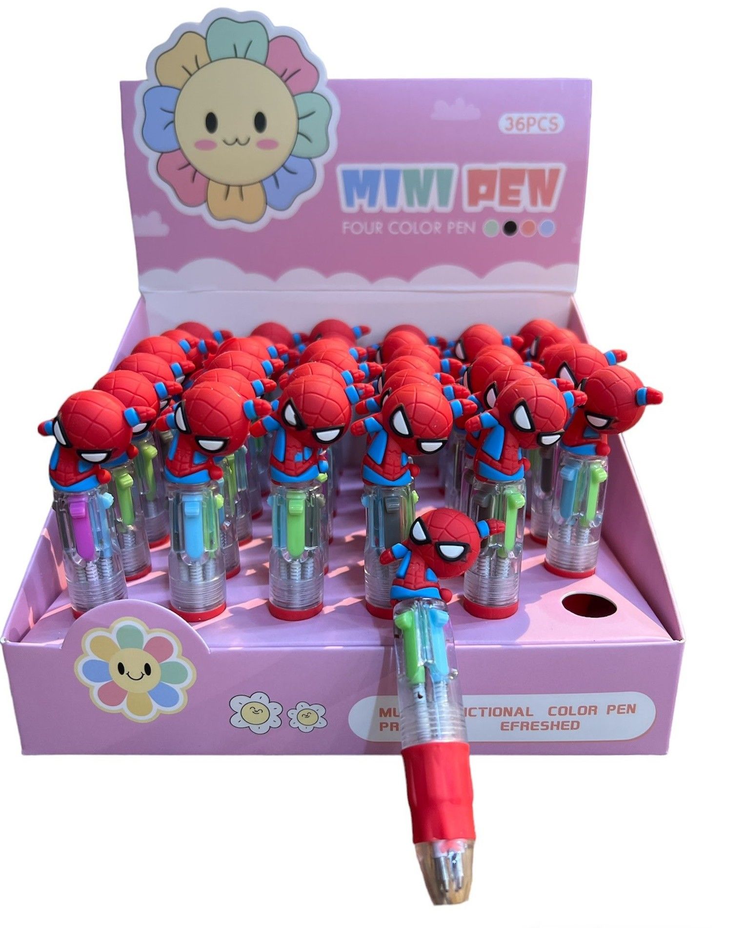 Spiderman Küçük 4 Renk Tükenmez Kalem 36 Adet