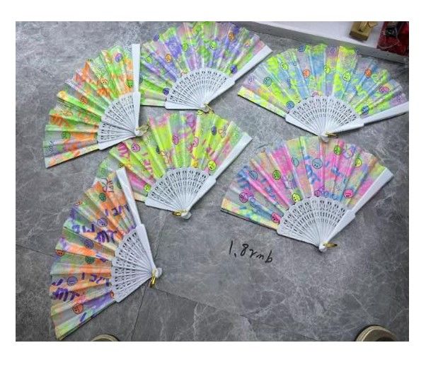 Plastik Desenli Yelpaze 12 Adet