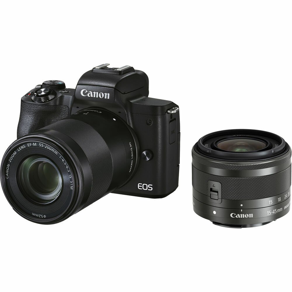 Canon EOS M50 Mark II 15-45mm + 55-200mm IS STM Lensli Kit