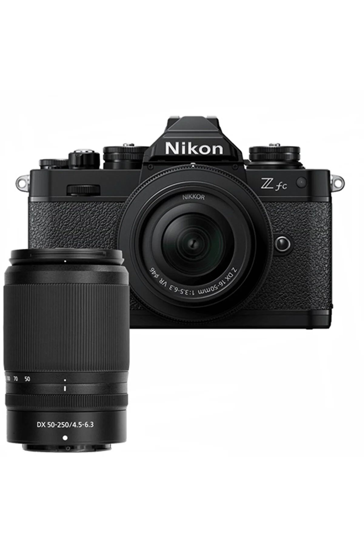 Nikon Z fc + 16-50mm + 50-250mm Lensli Aynasız Dijital Fotoğraf Makinesi (Siyah)