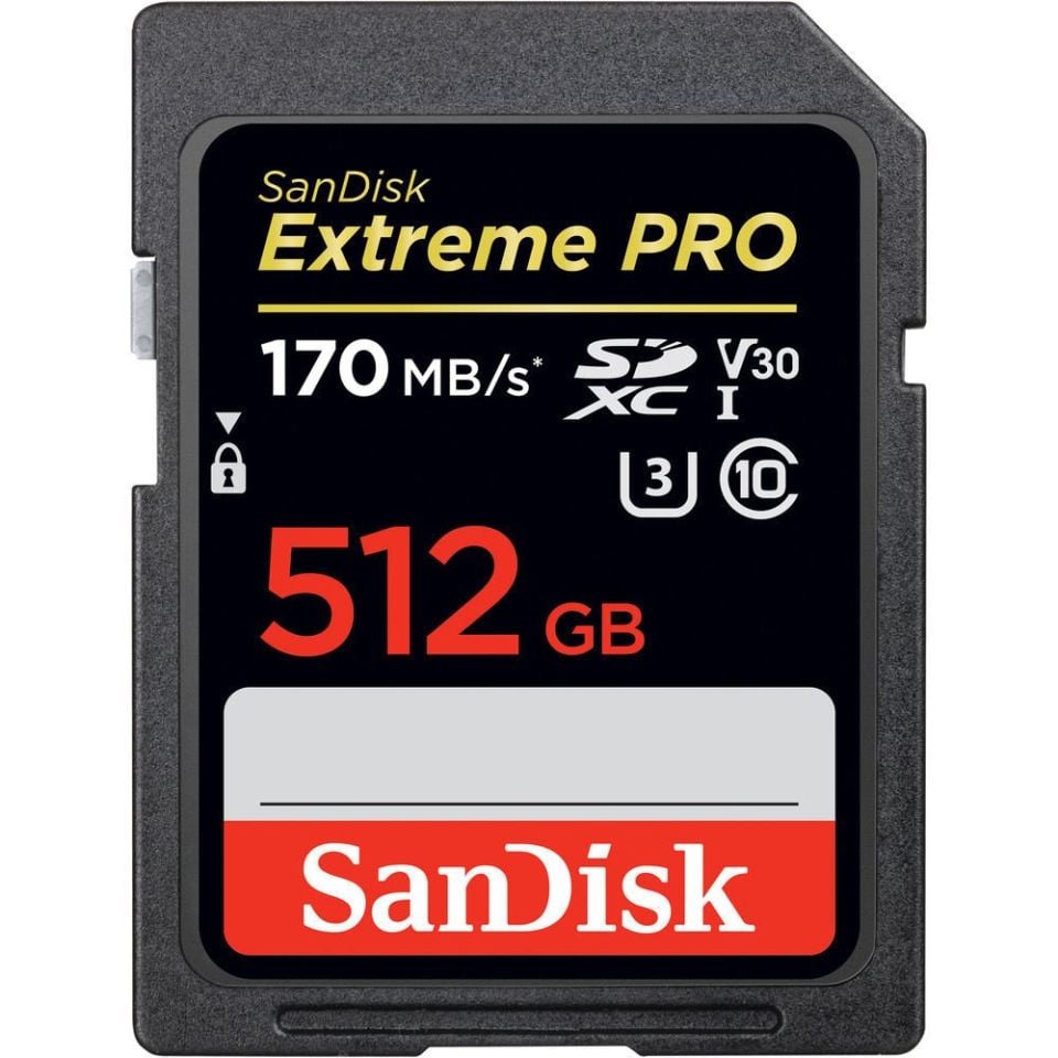 SanDisk SD 512GB Extreme PRO UHS-I SDXC V30 Hafıza Kartı