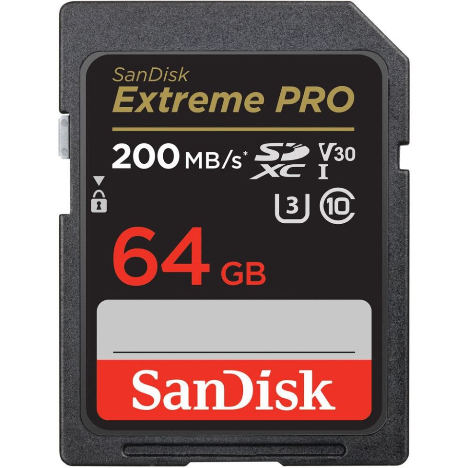 SanDisk SD 64 GB Extreme Pro 200Mb/s UHS-I SDXC Hafıza Kartı