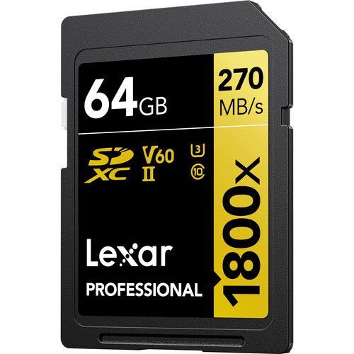 Lexar Gold Series 1800x 64 GB SDXC Class 10 UHS-II Hafıza Kartı