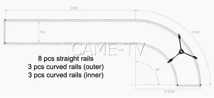 CAME-TV JX300B Kavisli ve Düz Kaydırıcı Slider