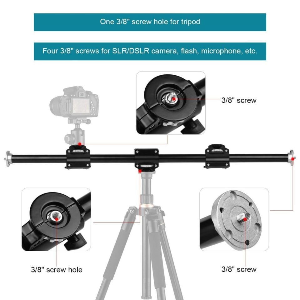 Andoer 110cm Tripod Yatay Uzatma Çubuğu D9442