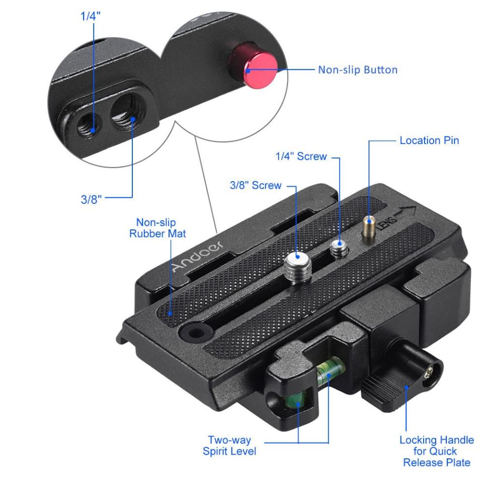 Andoer D4135 Video Kamera Tripod Hızlı Bırakma Plakası