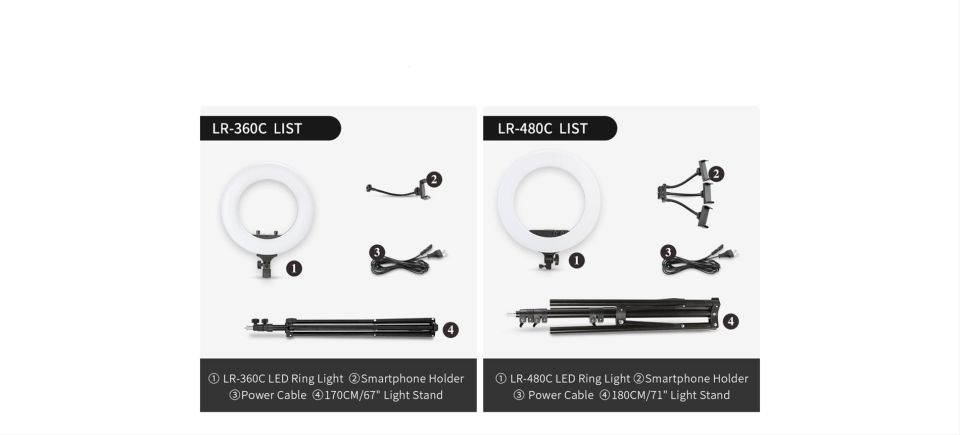 JINBEI LR-480C LED Ring Light(18 inc 480Led)+L-180 Işık Stand Kiti