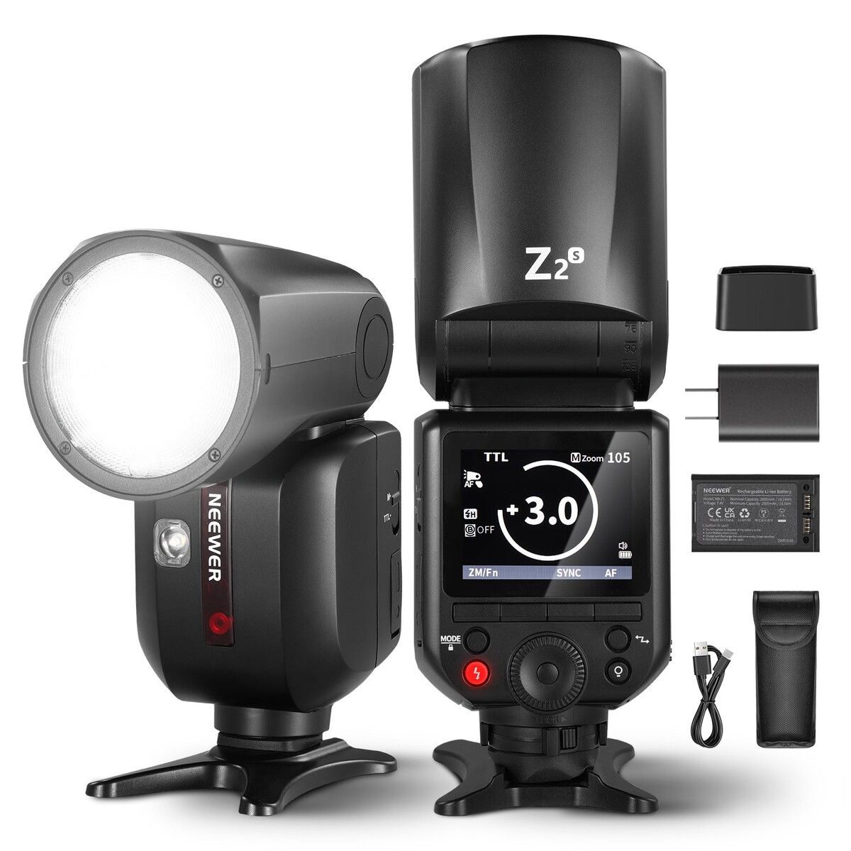 Neewer Z2-S Yuvarlak Başlıklı Bataryalı Tepe Flaşı (Sony)