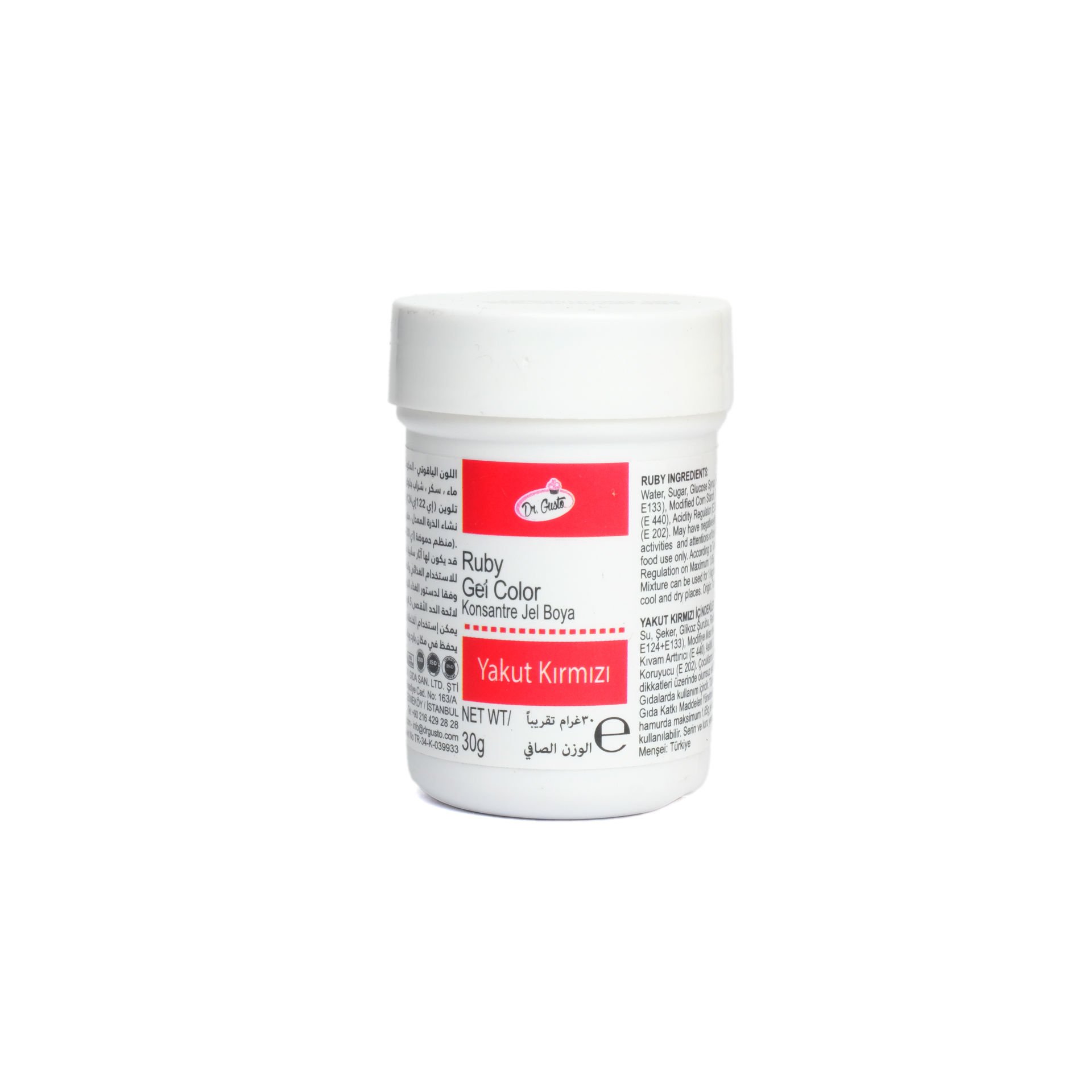 DR. GUSTO ŞİŞE JEL BOYA YAKUT KIRMIZI - 30 GR