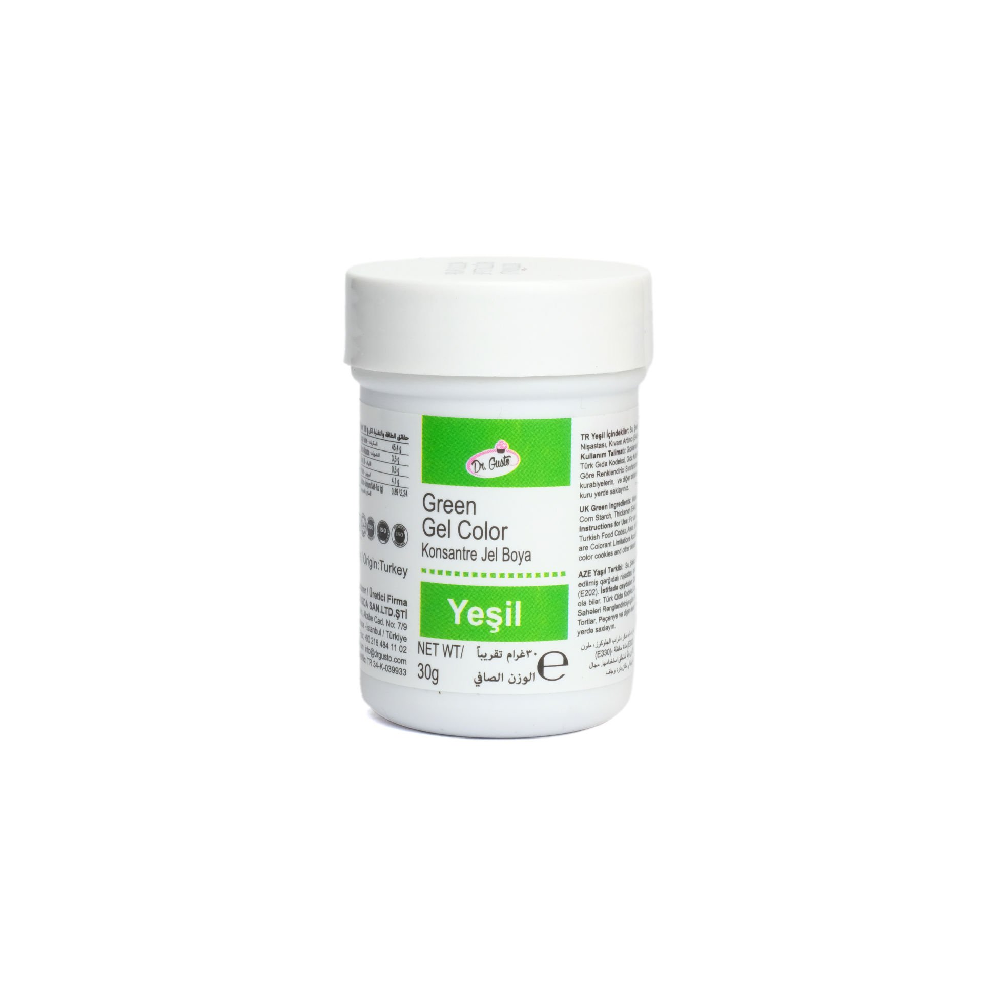 DR. GUSTO ŞİŞE JEL BOYA YEŞİL - 30 GR
