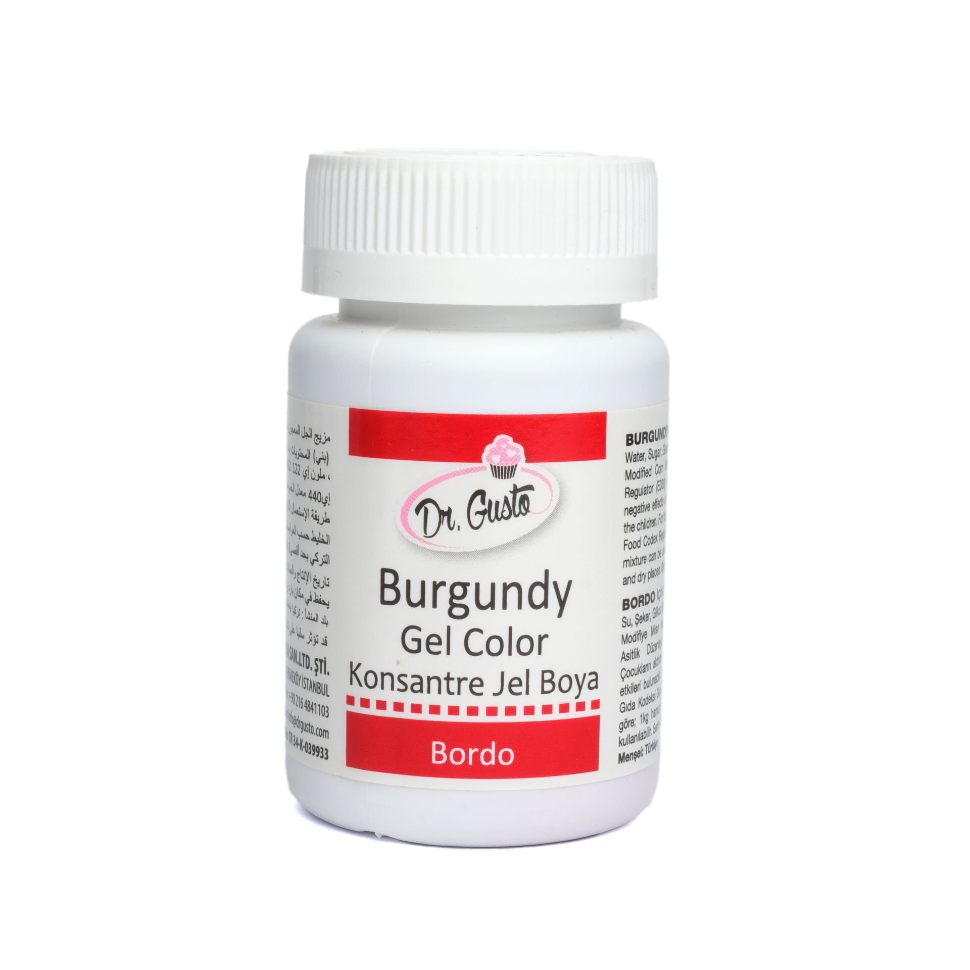 DR. GUSTO ŞİŞE JEL BOYA BORDO - 100 GR