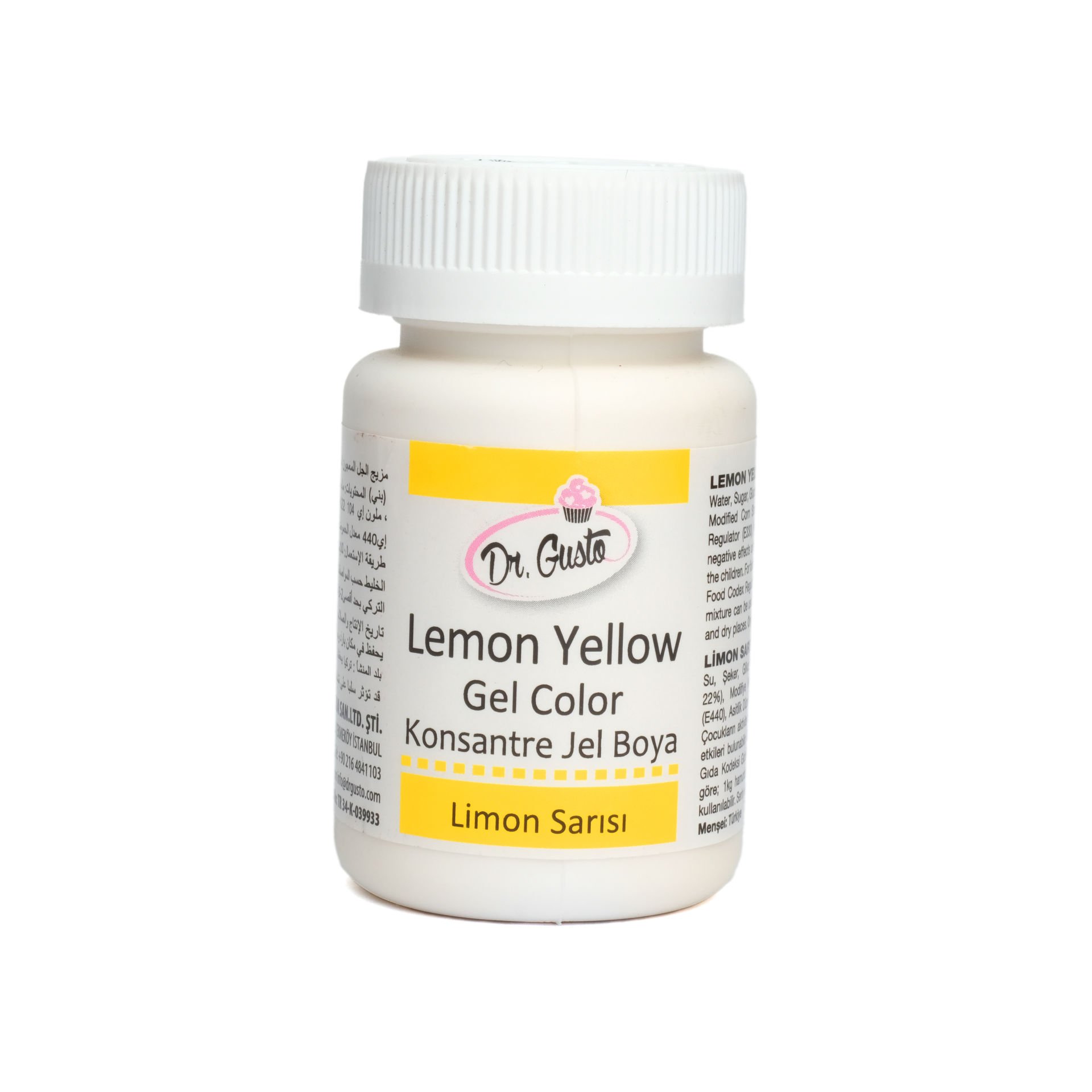 DR. GUSTO ŞİŞE JEL BOYA LİMON SARI - 100 GR