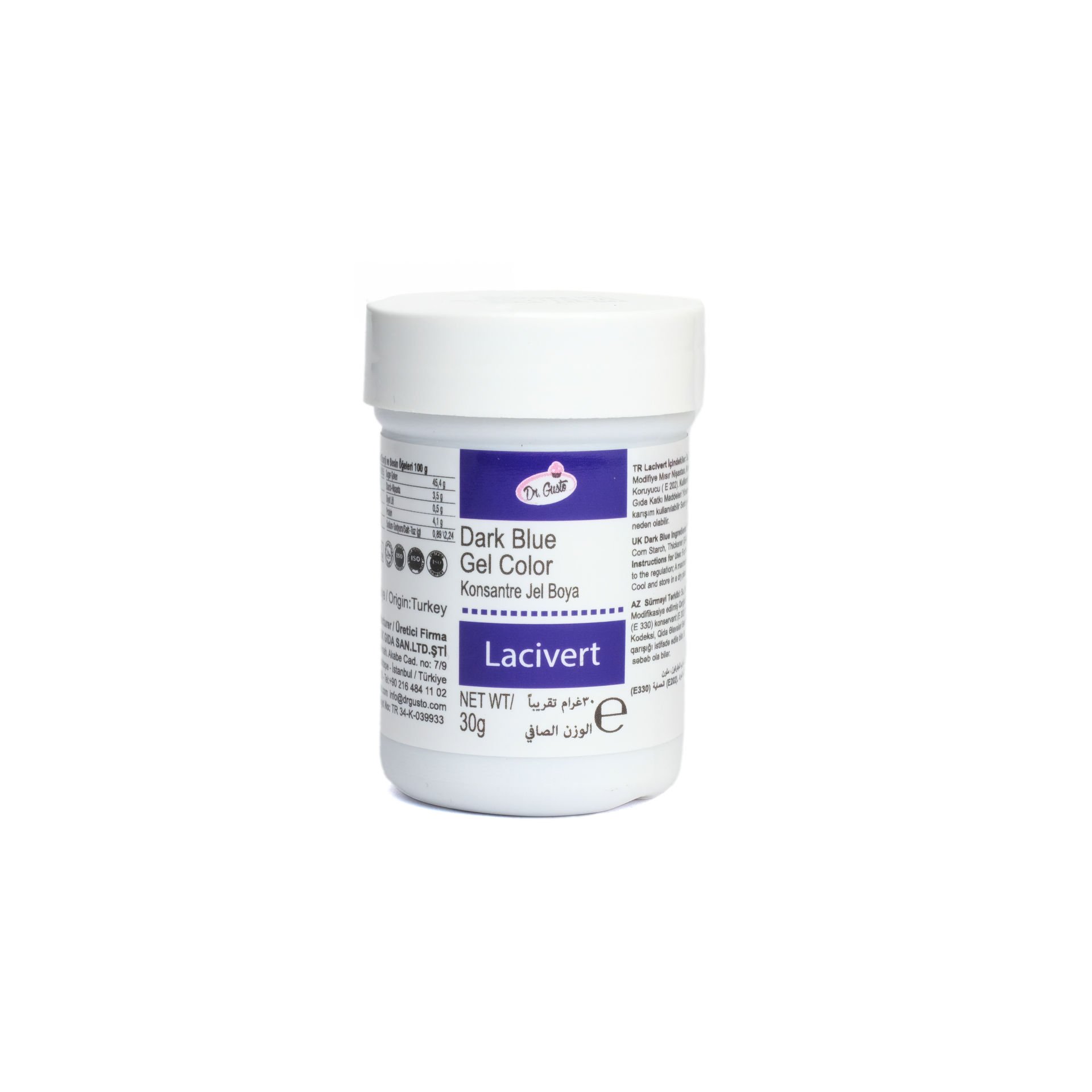 DR. GUSTO ŞİŞE JEL BOYA LACİVERT - 30 GR