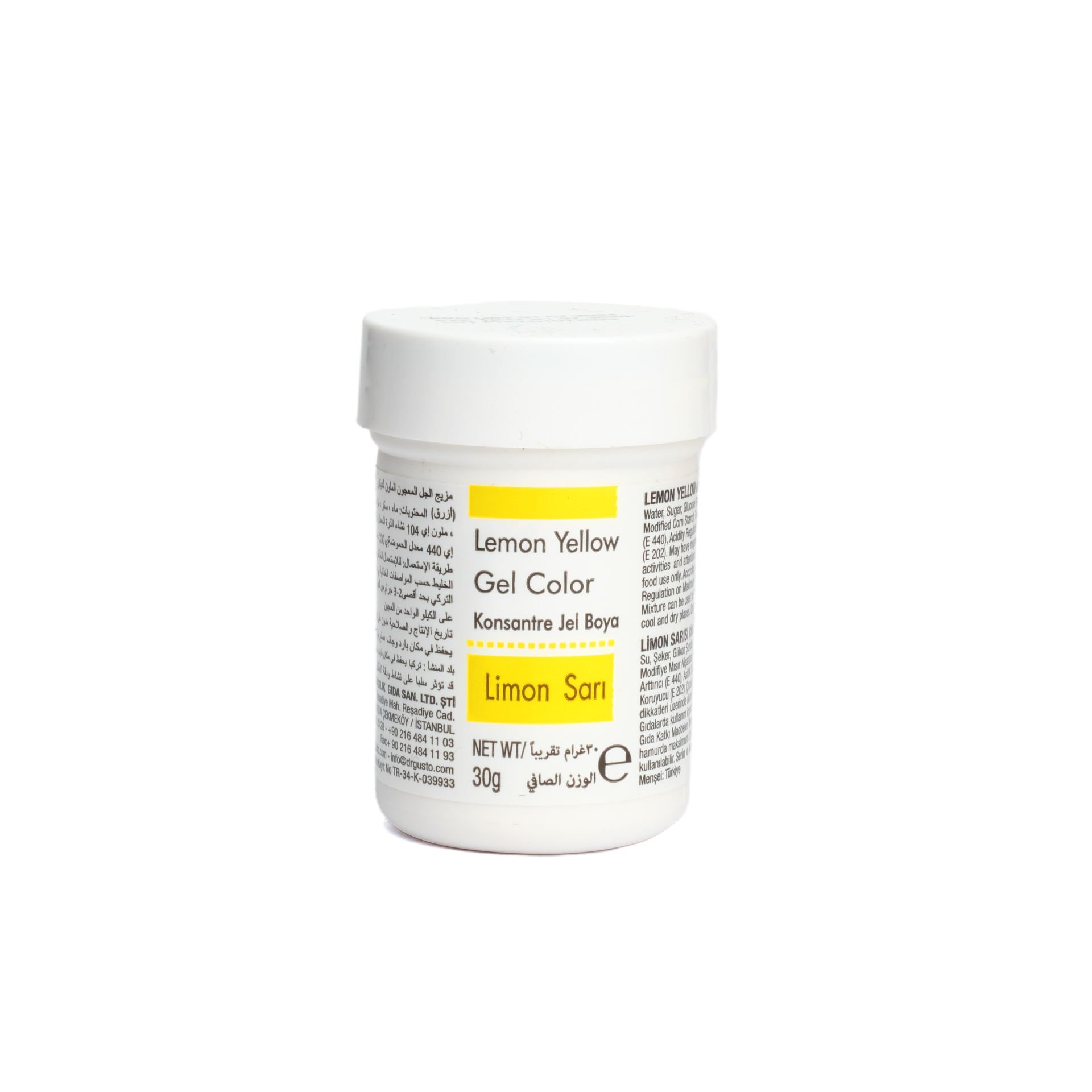 DR. GUSTO ŞİŞE JEL BOYA LİMON SARI - 30 GR