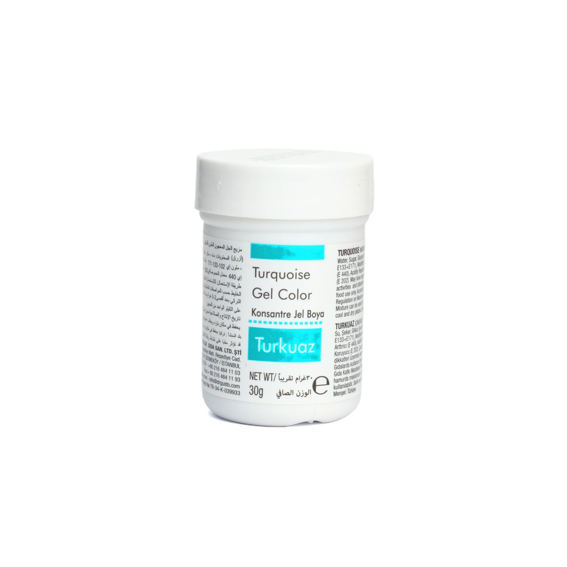 DR. GUSTO ŞİŞE JEL BOYA TURKUAZ - 30 GR