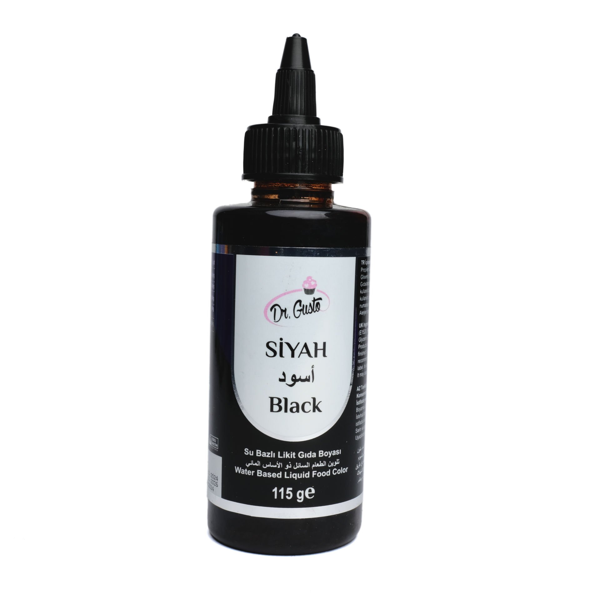DR. GUSTO SU BAZLI LİKİT GIDA BOYASI SİYAH - 115