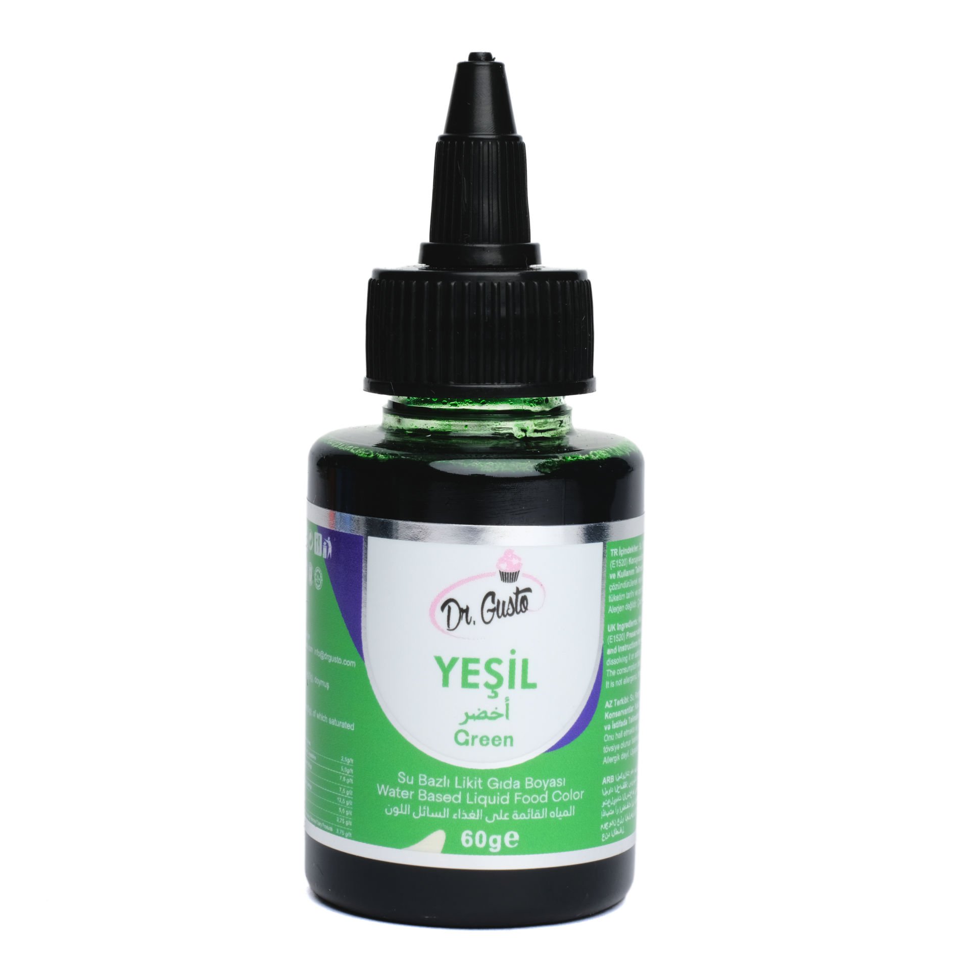 DR. GUSTO SU BAZLI LİKİT GIDA BOYASI YEŞİL - 60