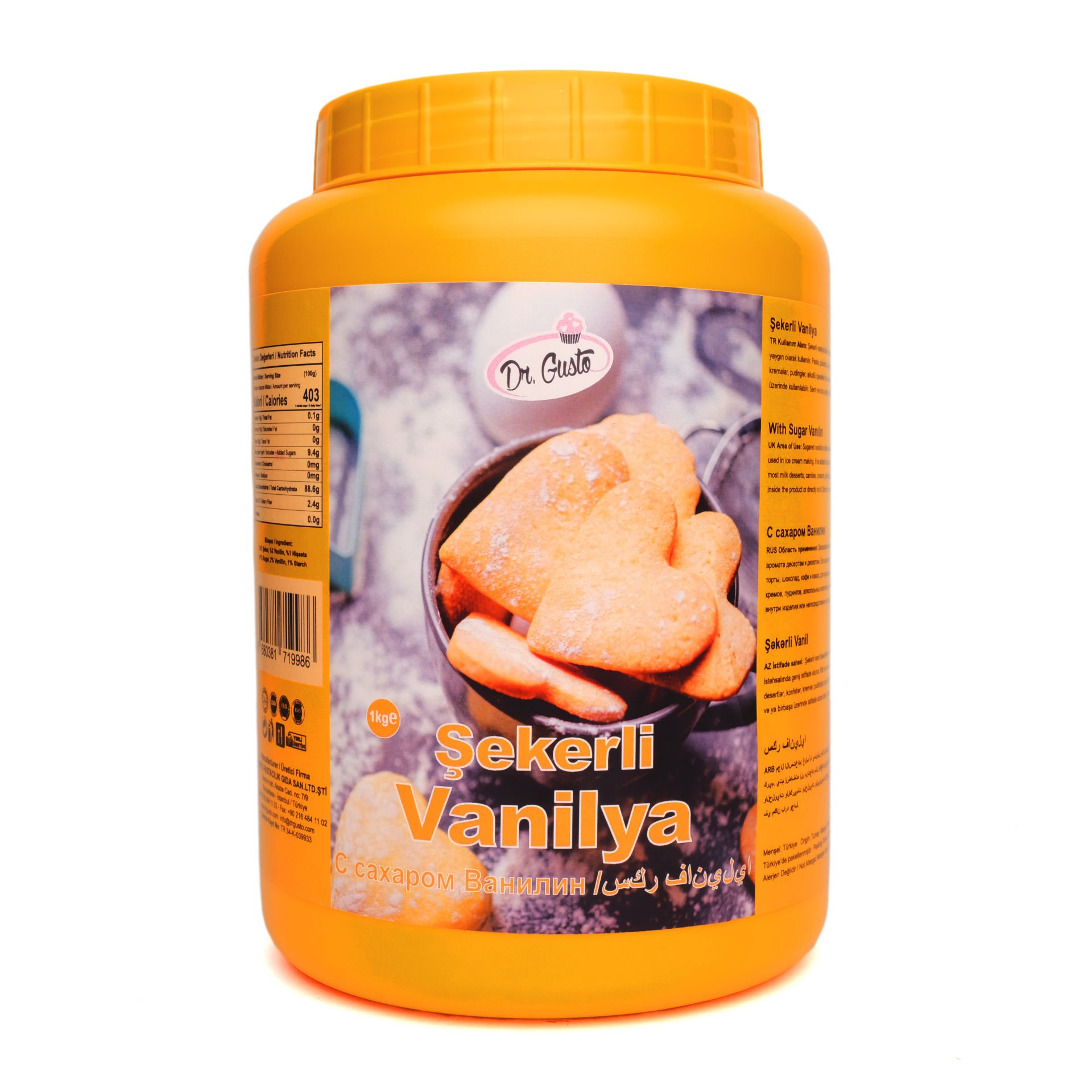 DR. GUSTO KATKI MADDESİ ŞEKERLİ VANİLYA - 1000 GR