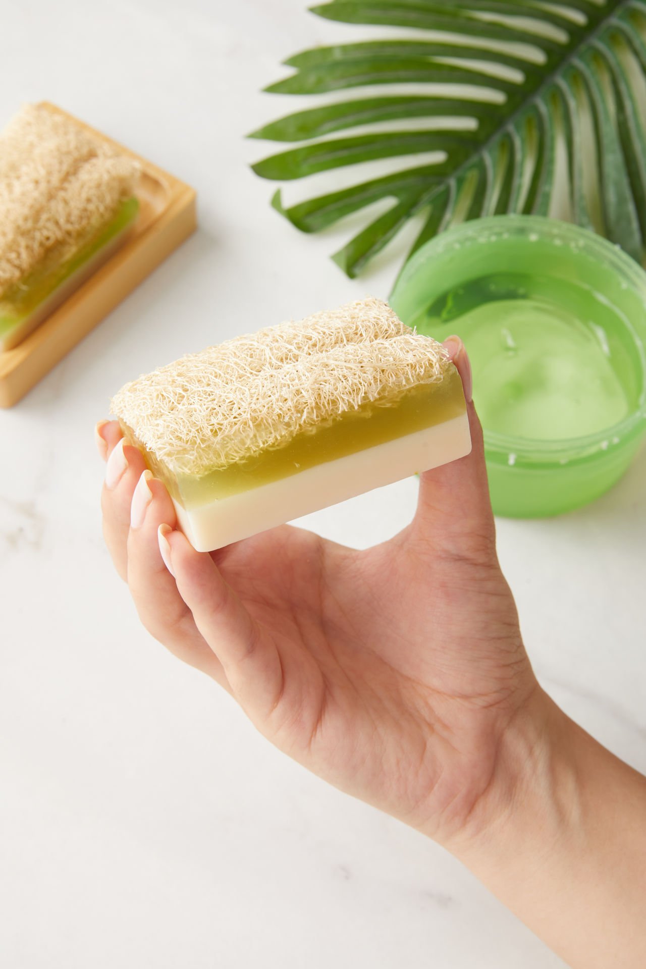 Doğal Kabak Lifli Keçi Sütlü Aloe Vera Sabunu (120 gr)