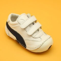 Hakiki Deri Unisex İlk Adım Bebek Ayakkabısı Beyaz