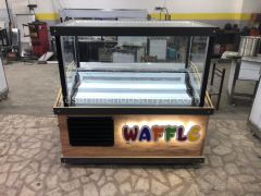 Waffle Teşhir Dolabı - Meşe Ahşap Model