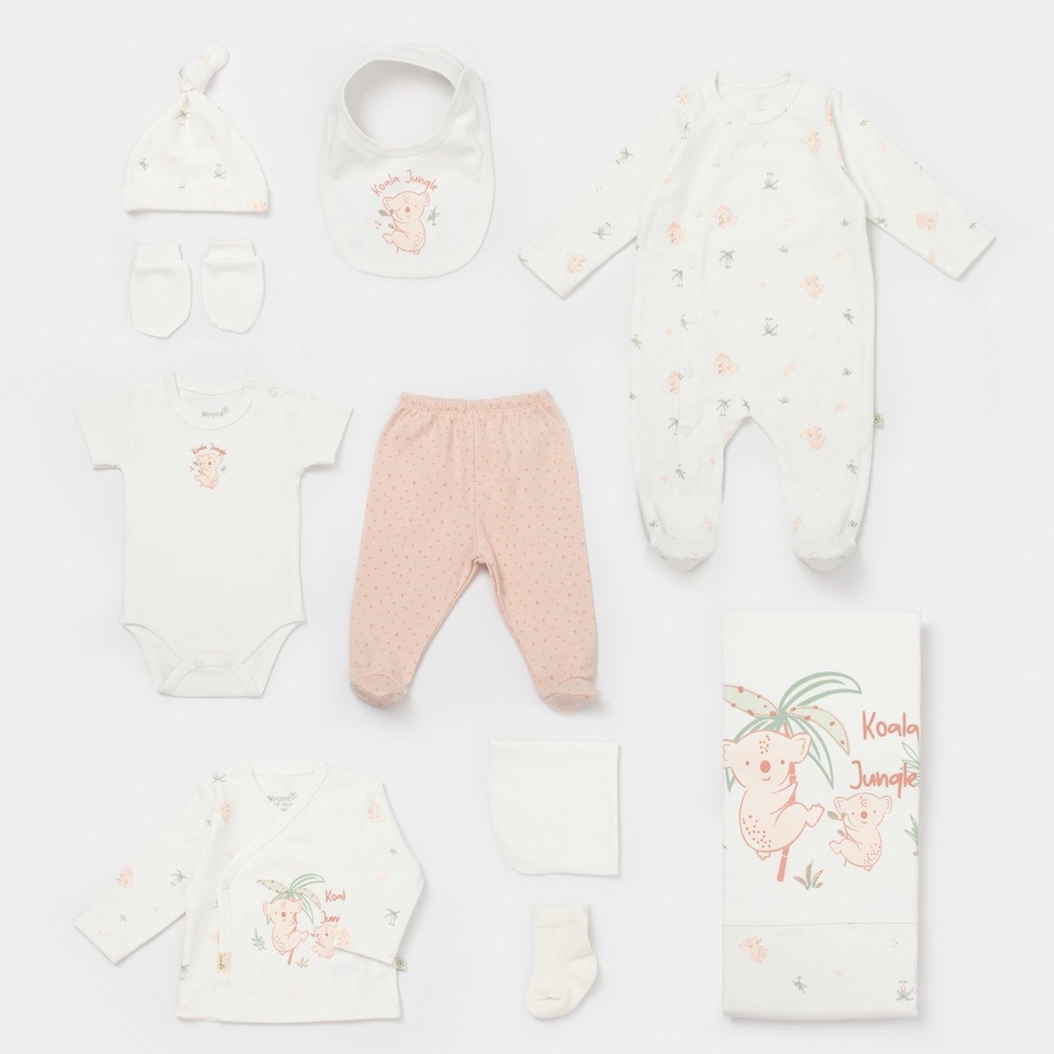 Bibaby Biorganic Koala Jungle 10'Lu Hastane Çıkış Seti 63226 - Pembe